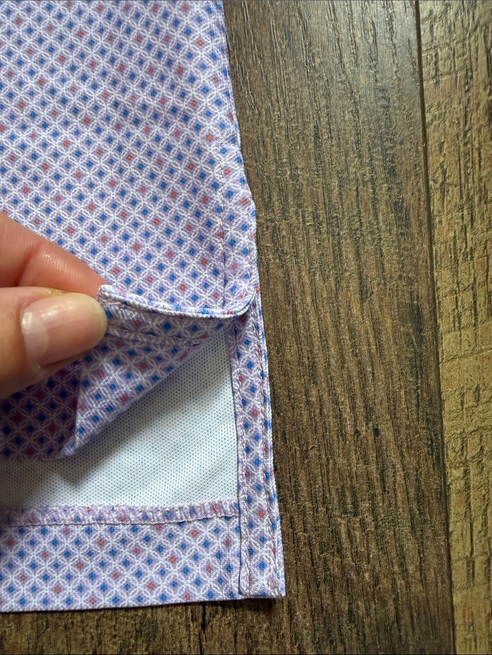Peter Millar Lavender Micro-Print Polo Shirt - Picture 3 of 9